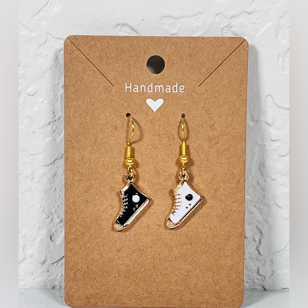 4/$20 Black & White Sneaker Earrings - Picture 8 of 9